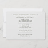 Swan Wedding Probe Dinner Einladung (Rückseite)