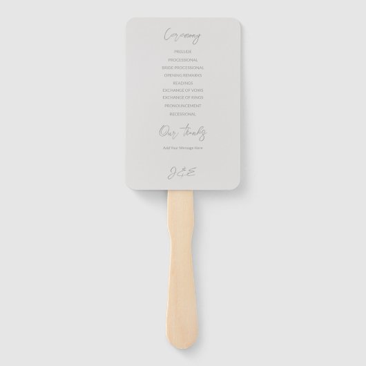 Swan Wedding Program Fächer (Rückseite)