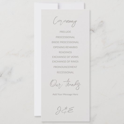 Swan Wedding Program | Voll Einladung (Rückseite)