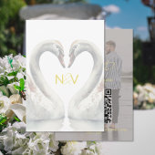 Swan Wedding RSVP QR Code Card Begleitkarte