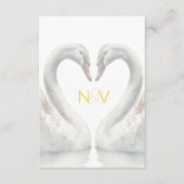 Swan Wedding RSVP QR Code Card Begleitkarte (Vorderseite)