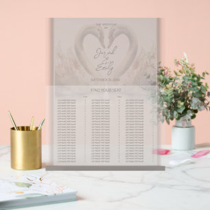 Swan Wedding Seating Chart Akryllisches Zeichen Acrylschild