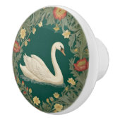 Swan William Morris Stil Rechts gegenüber Aquamari Keramikknauf (Rechts)