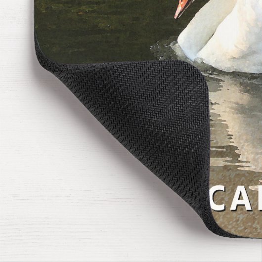 Swan with Reflection on Water Mouse Pad Mousepad (Ecke)