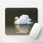 Swan with Reflection on Water Mouse Pad Mousepad (Mit Mouse)