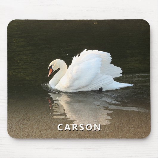 Swan with Reflection on Water Mouse Pad Mousepad (Vorne)