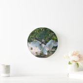 Swan with Wings Spread Runde Wanduhr (Zuhause)