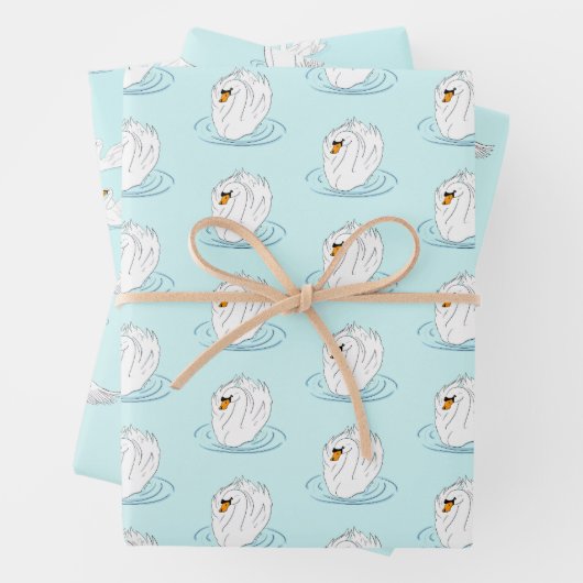 Swan Wrapping Paper Geschenkpapier Set (Beispiel)