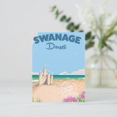 Swanage Dorset Vintages Küstenfahrplakat Postkarte (Stehend Vorderseite)