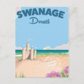 Swanage Dorset Vintages Küstenfahrplakat Postkarte (Vorderseite)