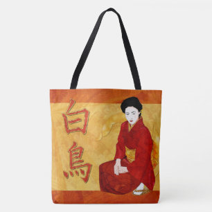 SwanGeisha Japanisch Folk Art Tasche