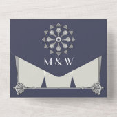 Swanky Art Deco All In One Einladung (Rückseite)