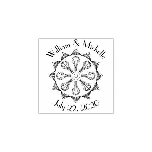 Swanky Art Deco Briefmarke Gummistempel (Prägung)