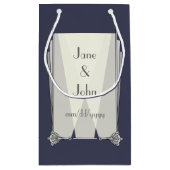 Swanky Art Deco in Blue Gift Bag Kleine Geschenktüte (Rückseite)