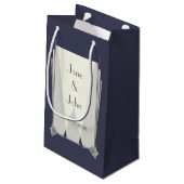 Swanky Art Deco in Blue Gift Bag Kleine Geschenktüte (Rückseite Schrägansicht)