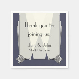 Swanky Art Deco in Blue Napkin Serviette