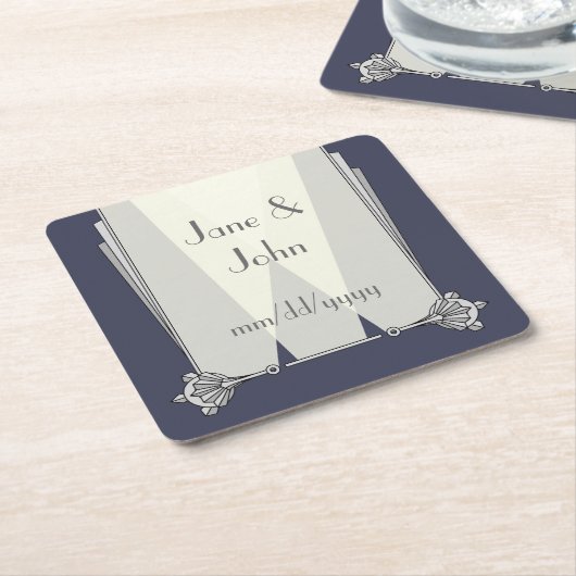 Swanky Art Deco in Blue Paper Untersetzer (angewinkelt)