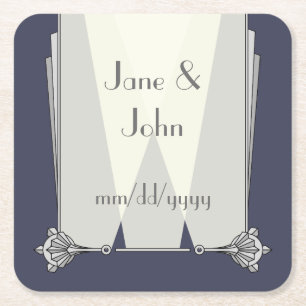 Swanky Art Deco in Blue Paper Untersetzer
