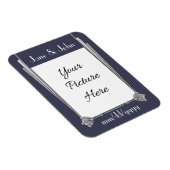 Swanky Art Deco in Blue Rett-the-Date Magnet (Rechte Seite)