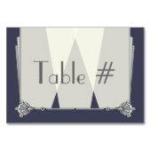 Swanky Art Deco in Blue Table Card Tischnummer (Rückseite)
