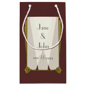 Swanky Art Deco in Red Gift Bag Kleine Geschenktüte (Rückseite)