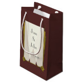Swanky Art Deco in Red Gift Bag Kleine Geschenktüte (Rückseite Schrägansicht)
