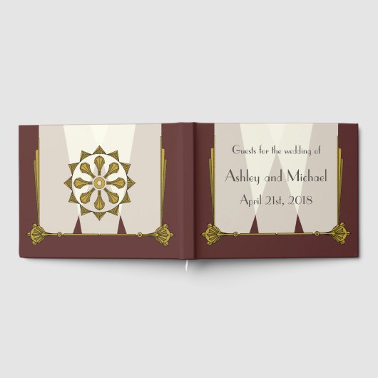 Swanky Art Deco in Red Guest Book Gästebuch (Voll)