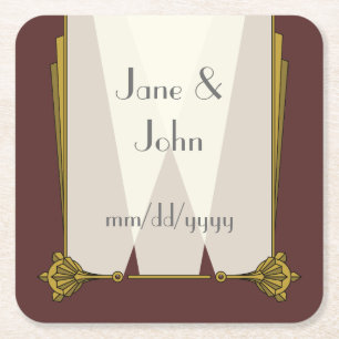 Swanky Art Deco in Red Paper Untersetzer