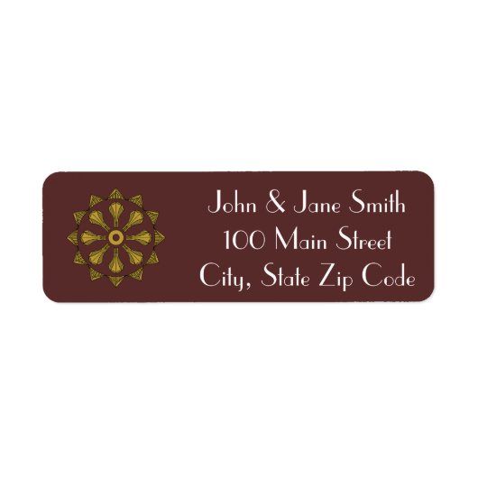 Swanky Art Deco in Red Return Address Label (Vorne)