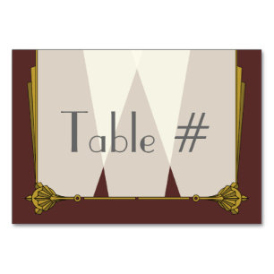 Swanky Art Deco in Red Table Card Tischnummer