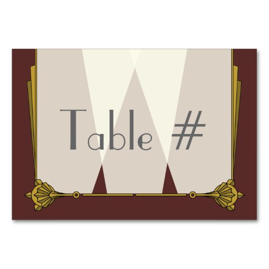Swanky Art Deco in Red Table Card Tischnummer (Vorderseite)