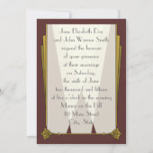 Swanky Art Deco in Red Wedding Einladung (Vorderseite)