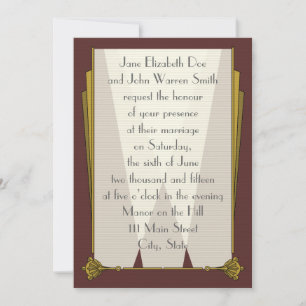 Swanky Art Deco in Red Wedding Einladung