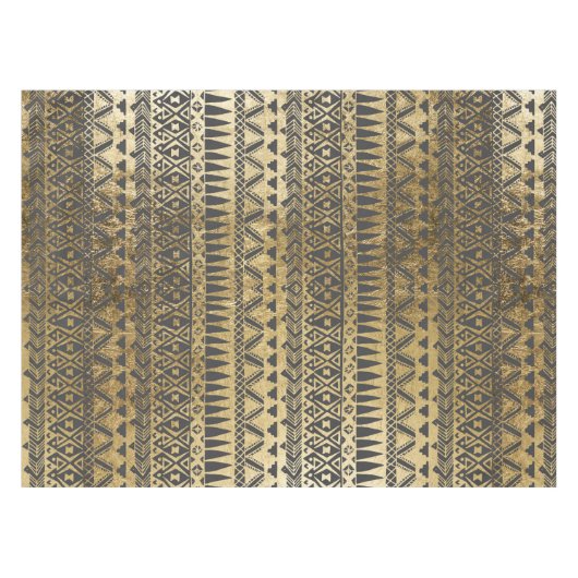Swanky Imitat-Gold und schwarze Handgezeichneter Tischdecke (Vorderseite (Horizontal))