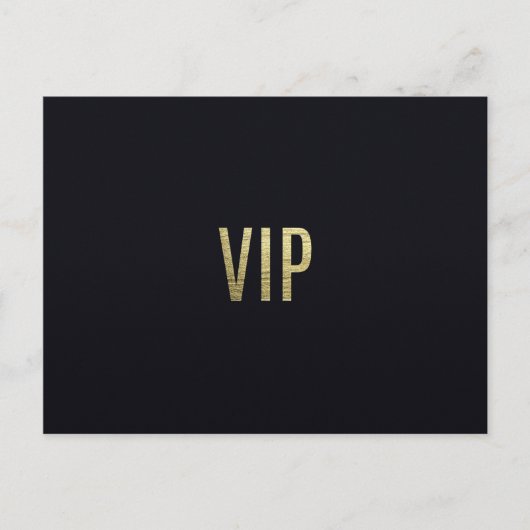 Swanky Imitats Gold Leaf Foil "VIP" Typografie Postkarte (Vorderseite)