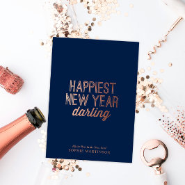 Swanky Non-Foto glücklichsten Neujahr Folien Feiertagskarte