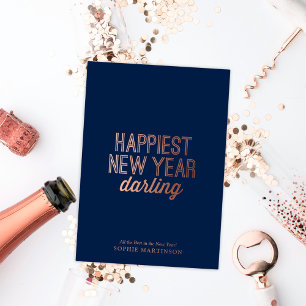 Swanky Non-Foto glücklichsten Neujahr Folien Feiertagskarte