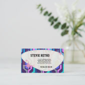 Swanky Retro Blue Visitenkarte (Stehend Vorderseite)