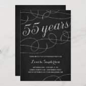 Swanky Silver 55. Geburtstagsparty Einladung (Vorne/Hinten)