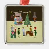 Swanky Vintager Cartoon Silbernes Ornament (Vorne)