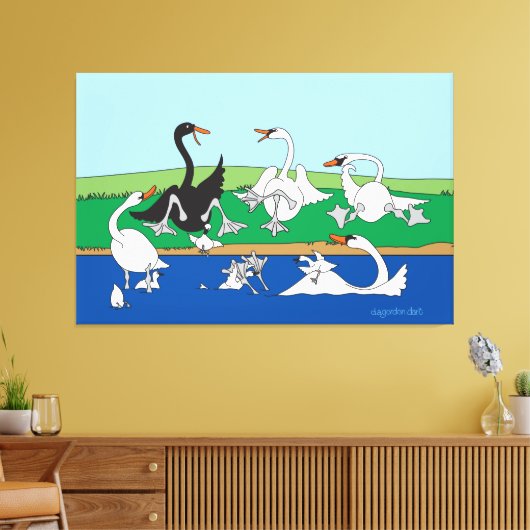 Swanna Talk 40x60 Canvas Print Leinwanddruck (Insitu (Wohnzimmer))