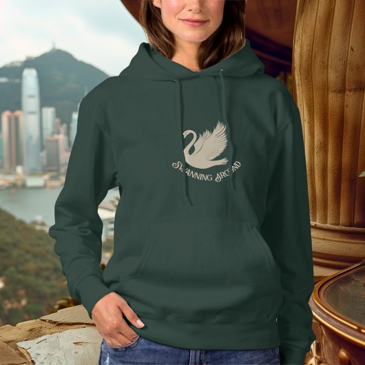 Swanning - Eleganter Champagner Gold Swan Hoodie
