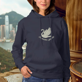 Swanning - Eleganter Cream Swan Hoodie