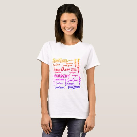 SwanQueen Word Cloud T - Shirt - Bold Fandom Pride (Vorne ganz)