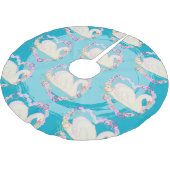 Swans 'a Schwimmen Polyester Weihnachtsbaumdecke (Schrägansicht)