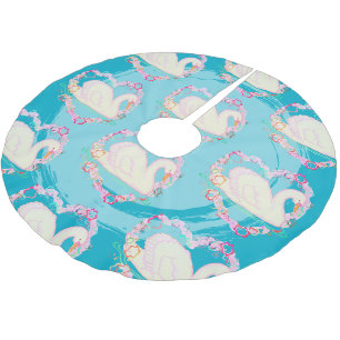 Swans 'a Schwimmen Polyester Weihnachtsbaumdecke