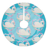 Swans 'a Schwimmen Polyester Weihnachtsbaumdecke (Vorderseite)