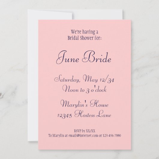 Swans and Rose Custom Bridal Shower Einladungen (Rückseite)