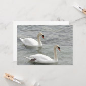 Swans auf Lake Card Karte (Vorderseite/Rückseite Beispiel)