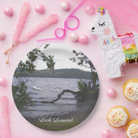 Swans auf Loch Lomond Pappteller (Party)